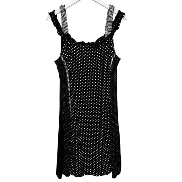 Vitrin Design Off The Shoulder Sheath Dress Black White Polka Dot Size XL - Picture 1 of 7
